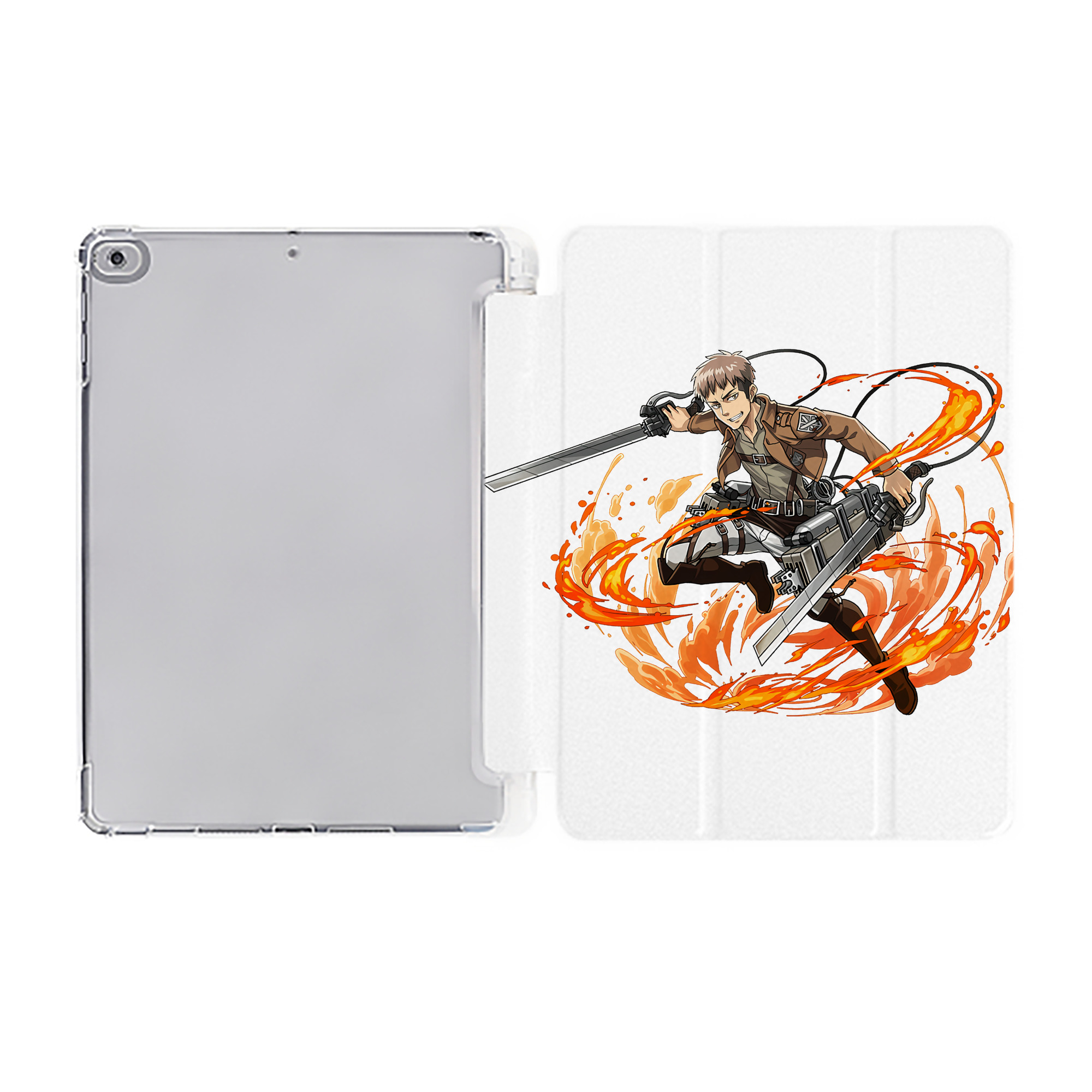 （画像用） 進撃の巨人 ジャン・キルシュタイン Attack on Titan Jean Kirstein IPad ケース ペン収納付き 三つ折りスタンド PUレザー×シリコン 対応機種9.5/10.5/10.9インチ